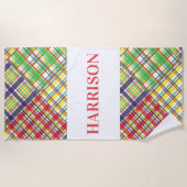 Plaid Madras Serviette de plage personnalisée (Devant)
