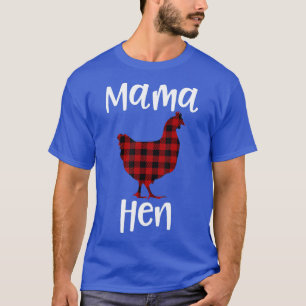 Plaid Mama Hen Flanel Kip Grappige Ranch Moeder T-shirt