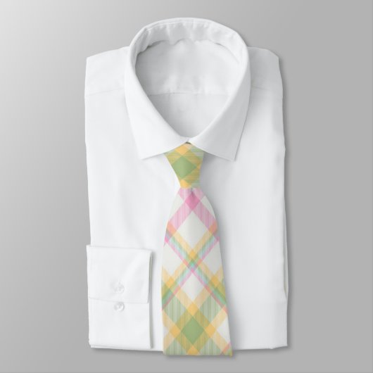 Plaid Mannen Stropdas - Multi Spring Kleuren {S2D1 (Gebonden)