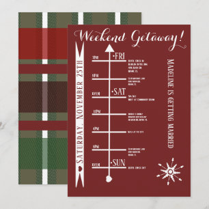 Plaid Meisjesweekend Uitstapje Itinerarium Kaart