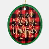 Plaid Merry Christmas - Kerstversiering Keramisch Ornament (Links)
