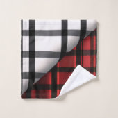 Plaid Moderne Abstraite Rouge Noir Plaid Collectio (Gant de toilette)