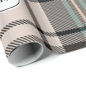 Plaid Monogram Classic Christmas Wrapping Paper Cadeaupapier (Rol Hoek)