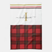 Plaid Monogram Elegante Clan Wallace Tartan Theedoek (Verticaal)