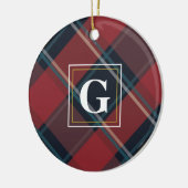 Plaid Monogram Kerstboom Ornament (Links)