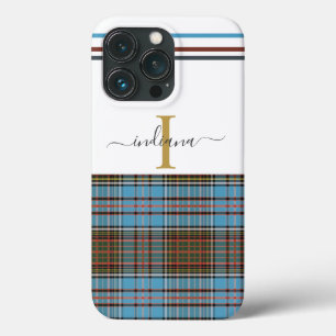 Plaid Monogram Script Clan Anderson Tartan iPhone 13 Pro Hoesje