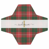 Plaid Monogramme Nom Carreaux Rouge Vert Tartan (Plat)