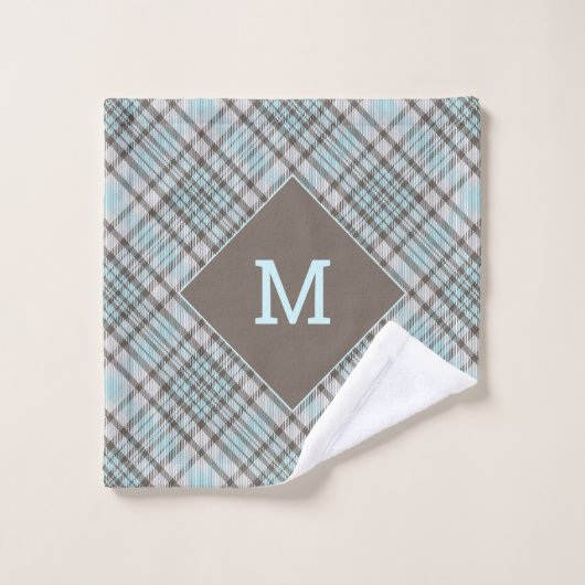 Plaid Monogramme personnalisé / Motif Tartan (Gant de toilette)