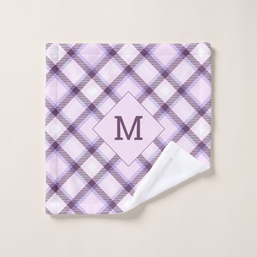Plaid Monogramme personnalisé / Motif Tartan (Gant de toilette)