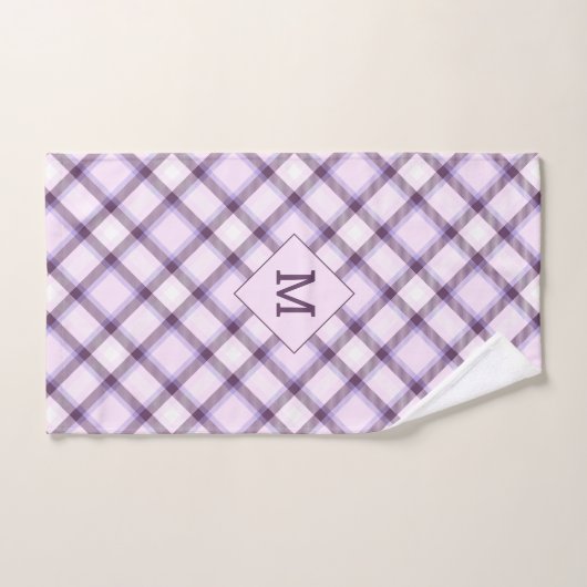 Plaid Monogramme personnalisé / Motif Tartan (Serviette à main)