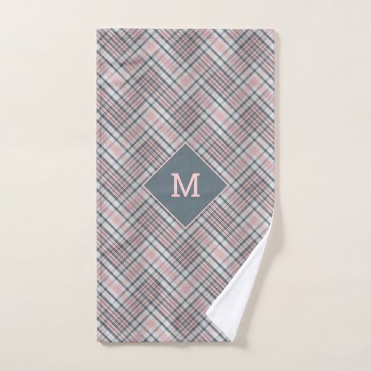 Plaid Monogramme personnalisé / Motif Tartan (Serviette à main)