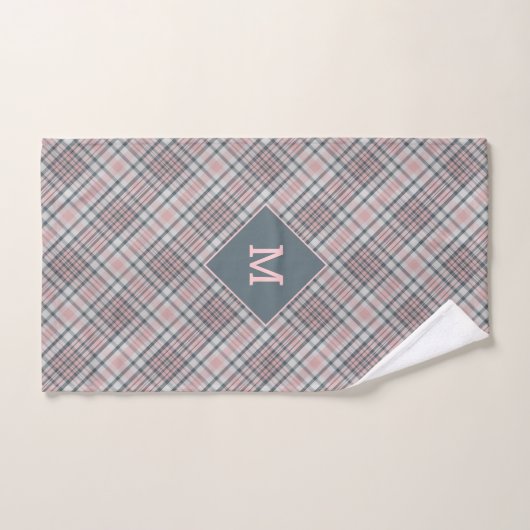 Plaid Monogramme personnalisé / Motif Tartan (Serviette à main)