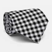 Plaid - Noir Blanc - Emo - Cravate (Roulé)