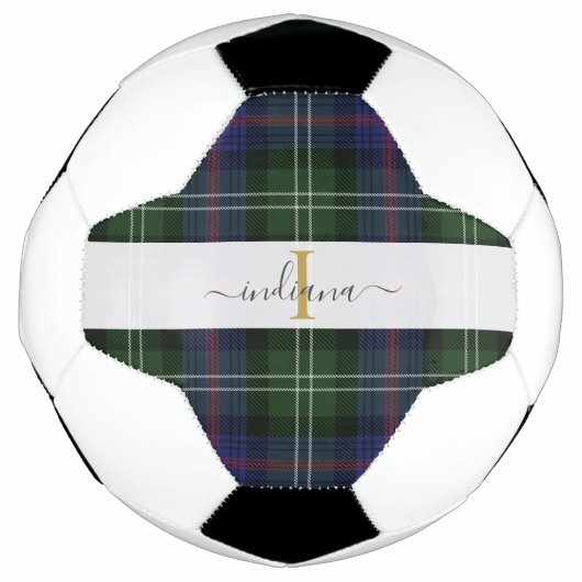 Plaid Nom Monogramme Script Tartan Rustique (Devant)