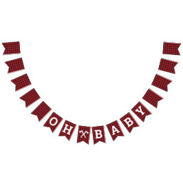 Plaid Oh Baby shower Bunting Banner