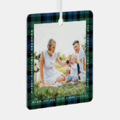 Plaid Oma 2 foto's Kerstmis Campbell Tartan Metalen Ornament (Voorkant Rechts)