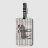 Plaid op Plaid Moose Bagagelabel (Voorkant (verticaal))
