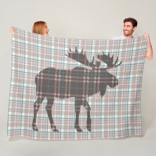 Plaid op Plaid Moose Fleece Deken
