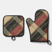  Plaid Oven Mitt en Pot Holder Set (Voorkant)