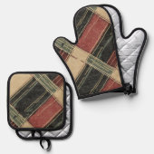  Plaid Oven Mitt en Pot Holder Set (Voorkant / Achterkant)