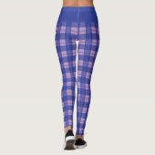 Plaid Paarse Gepersonaliseerd Monogram Leggings (Achterkant)
