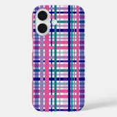 Plaid Paarse Roze Blauwgroen Navy Blue Pattern Case-Mate iPhone Case (Achterkant)