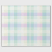  Plaid Pastel Roze Groen Geel Blauw Paars Cadeaupapier (Vlak)