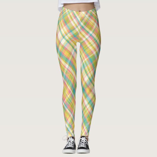 Plaid Pastels Leggings (Devant)