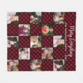 Plaid Patchwork 13 Foto Collage Familie Kerstmis Fleece Deken (Voorkant (Horizontaal))