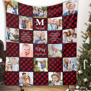 Plaid Patchwork Gepersonaliseerde Gezellige 15 Fot Fleece Deken