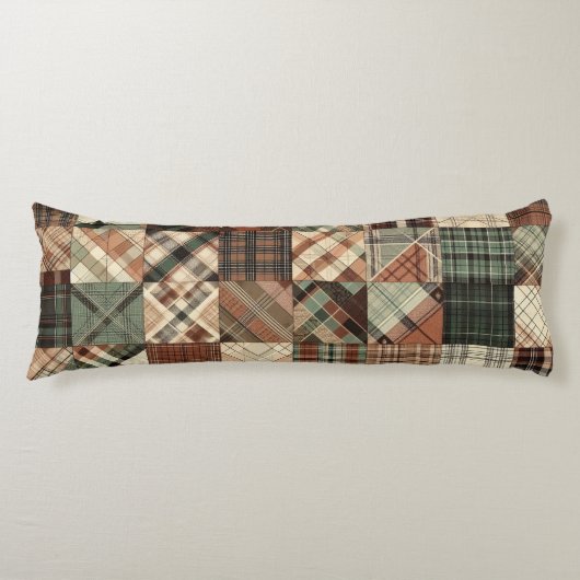 Plaid Patchwork Gezellig Lichaamskussen (Voorkant)