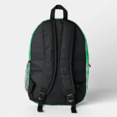Plaid Patroon Gingham Controleer lichtgroen monogr Bedrukte Rugzak (Achterkant)