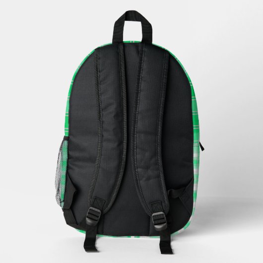 Plaid Patroon Gingham Controleer lichtgroen monogr Bedrukte Rugzak (Achterkant)