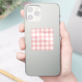  plaid patroon in roze Scrapbooking Sticker (Telefoon)