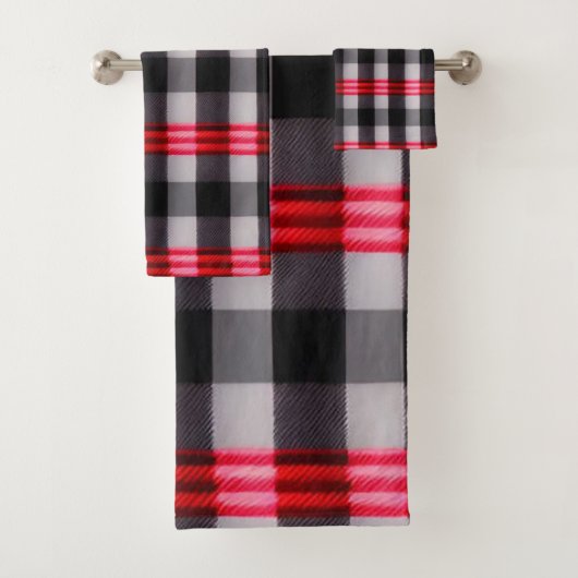 Plaid Populaire Abstrait Rouge Noir Plaid Collecti (En situation)