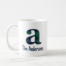 Plaid Print kleine letters letter een Initiaal en 