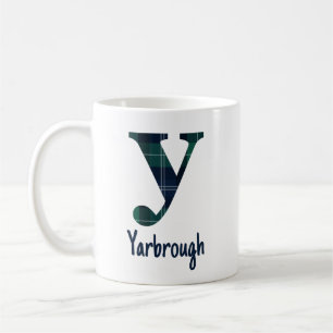 Plaid Print kleine letters letter y Initiaal en na Koffiemok