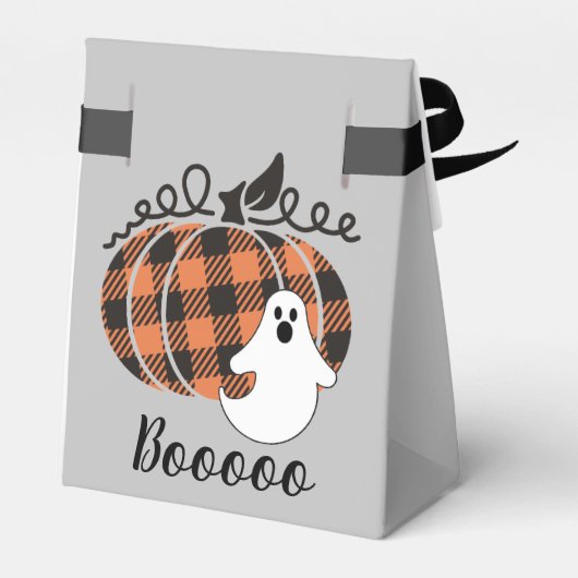 Plaid Pumpkin en Ghost Favor Box Bedankdoosjes (Achterkant)