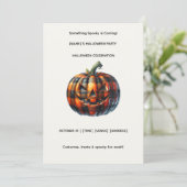 Plaid Pumpkin Halloween Party Invitation (Debout devant)