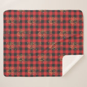 Plaid Red Check Gingham Christmas Sherpa Deken (Voorkant (horizontaal))