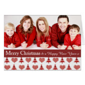 Plaid Red Christmas Trees Pattern Custom Photo (Devant horizontal)