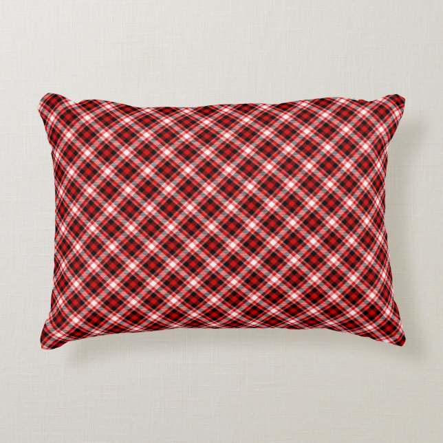 Plaid Red Digital Paper Accent Kussen (Voorkant)