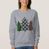 Plaid Red, Green Christmas Trees Sweat - shirt à (Devant)