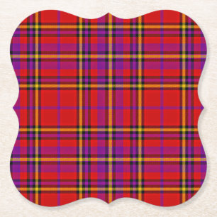 Plaid Red Tartan Swahili Geruit Patroon-54813 Kartonnen Onderzetters