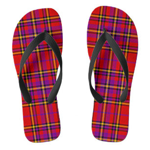 Plaid Red Tartan Swahili Geruit Patroon-54813 Teenslippers