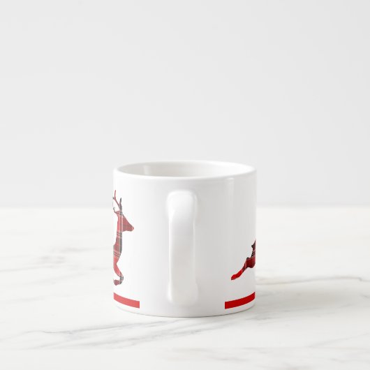 Plaid Reindeer Espresso Cup Espresso Kop (Achterkant)