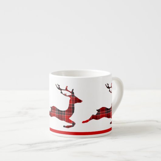 Plaid Reindeer Espresso Cup Kop (Voorkant rechts)