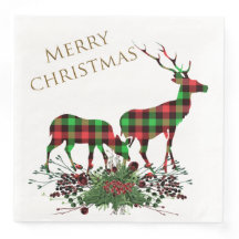 Plaid Rendieren Vrolijk kerstfeest & groen