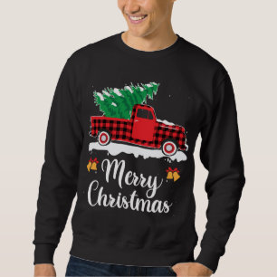 Plaid Rode Vrachtwagen Dragen Een Kerstboom Xmas F Trui