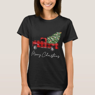 Plaid Rode Vrachtwagen Kerstmis Vrolijke Kerstmis T-shirt